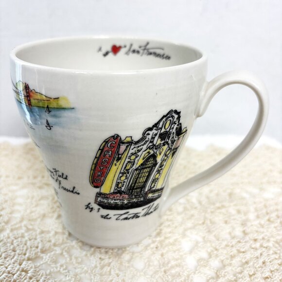 ANTHROPOLOGIE Y2K Linea Carta Diva Pyari I Love San Francisco  Coffee Cup VTG - Picture 1 of 11